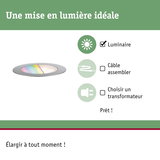 Graphique avec spot LED encastré et liste de contrôle pour luminaire, câble et transformateur