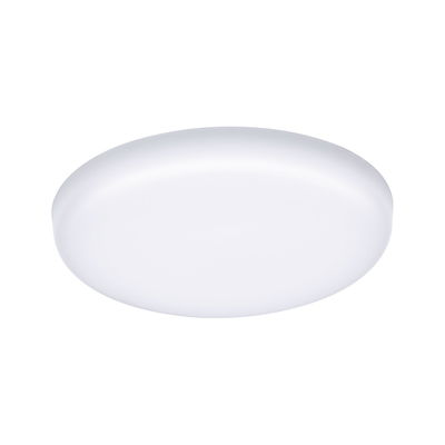 Round white LED ceiling light made of plastic for energy-efficient room lighting