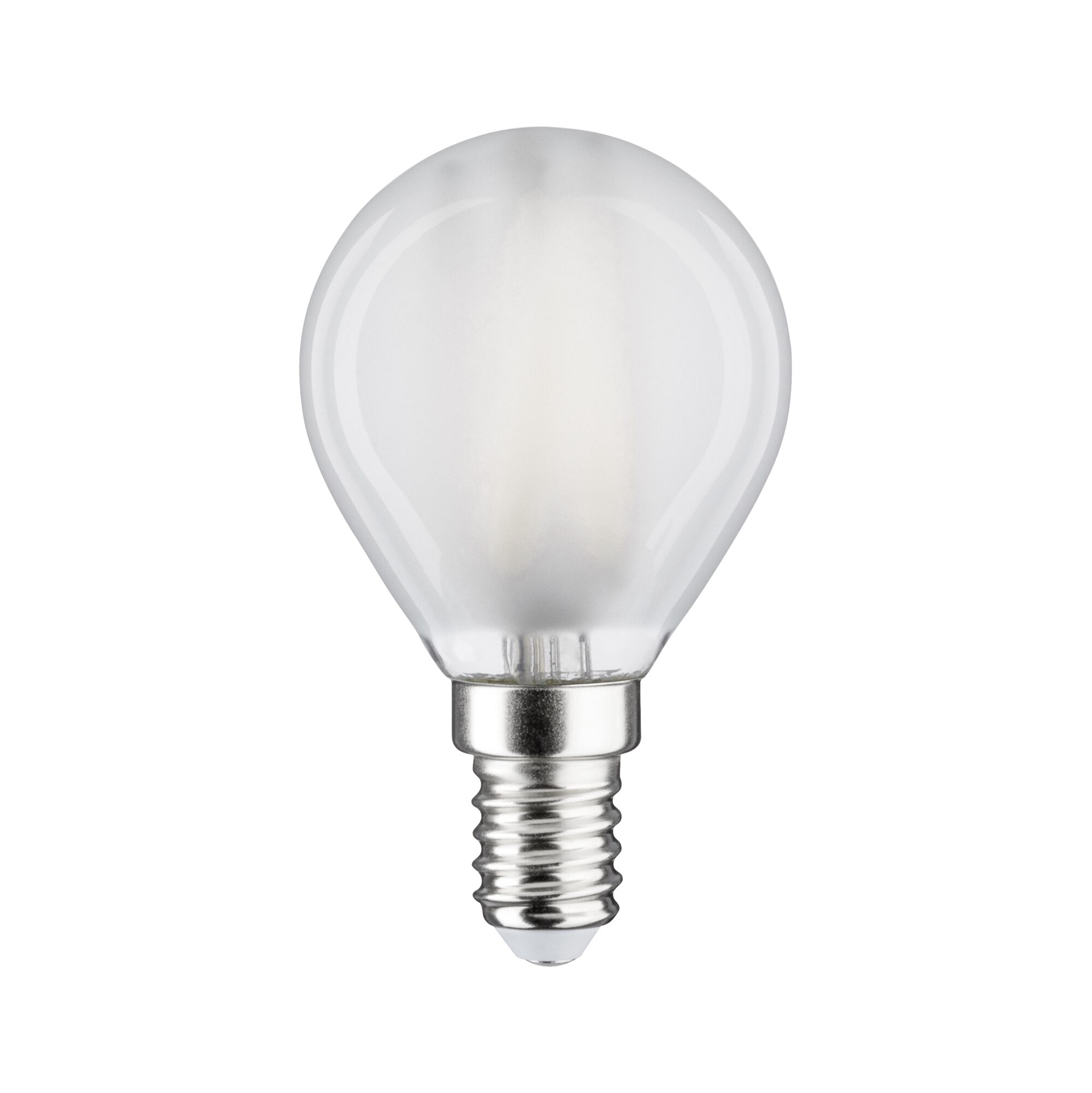 Small LED bulb with frosted glass and E14 base for energy-efficient lighting