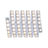 Flexibler LED-Lichtstreifen mit warmweißem Licht und selbstklebender Rückseite für vielseitige Beleuchtung.