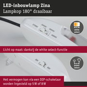 Witte LED-inbouwlamp Zina met 180° draaibare lampkop en instelbare white select- en power select-functies