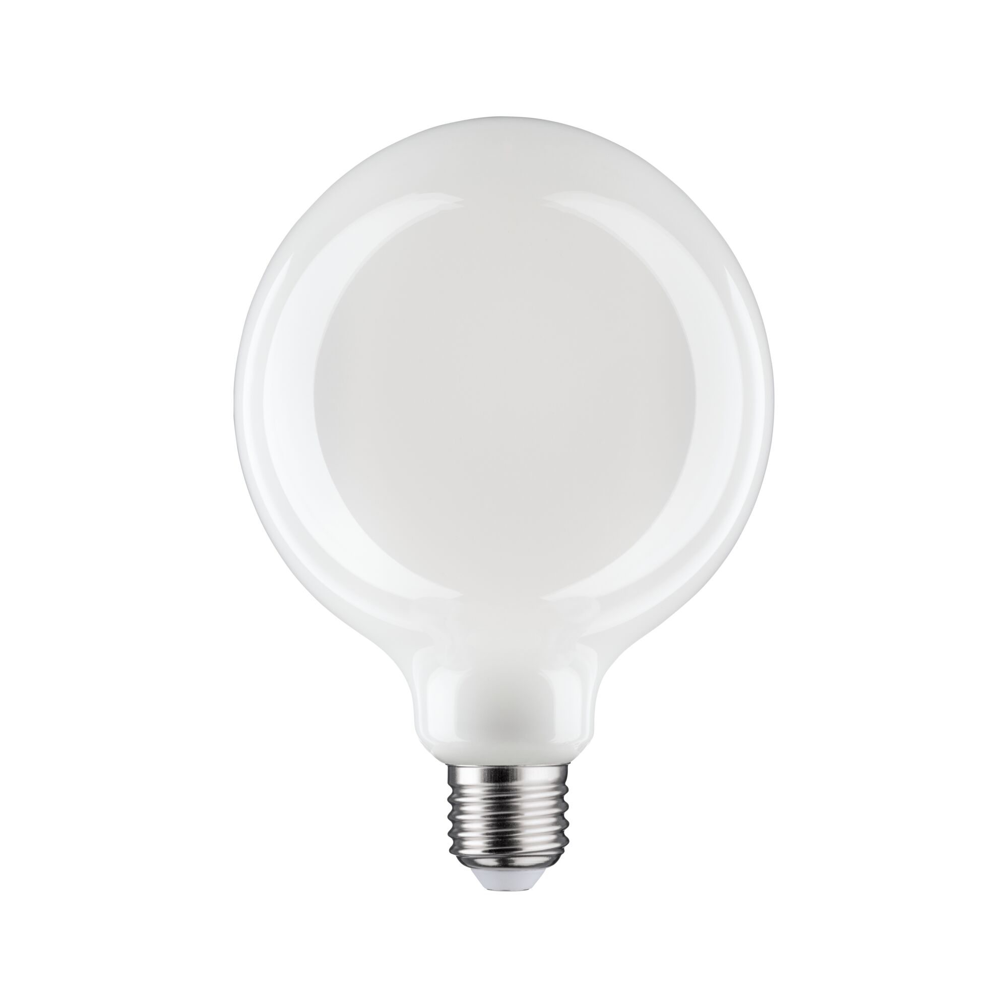 Runde weiße LED-Glühbirne mit E27-Fassung aus Glas für energiesparende Beleuchtung