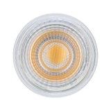 Round LED spotlight with clear glass and warm white light source for energy-efficient lighting