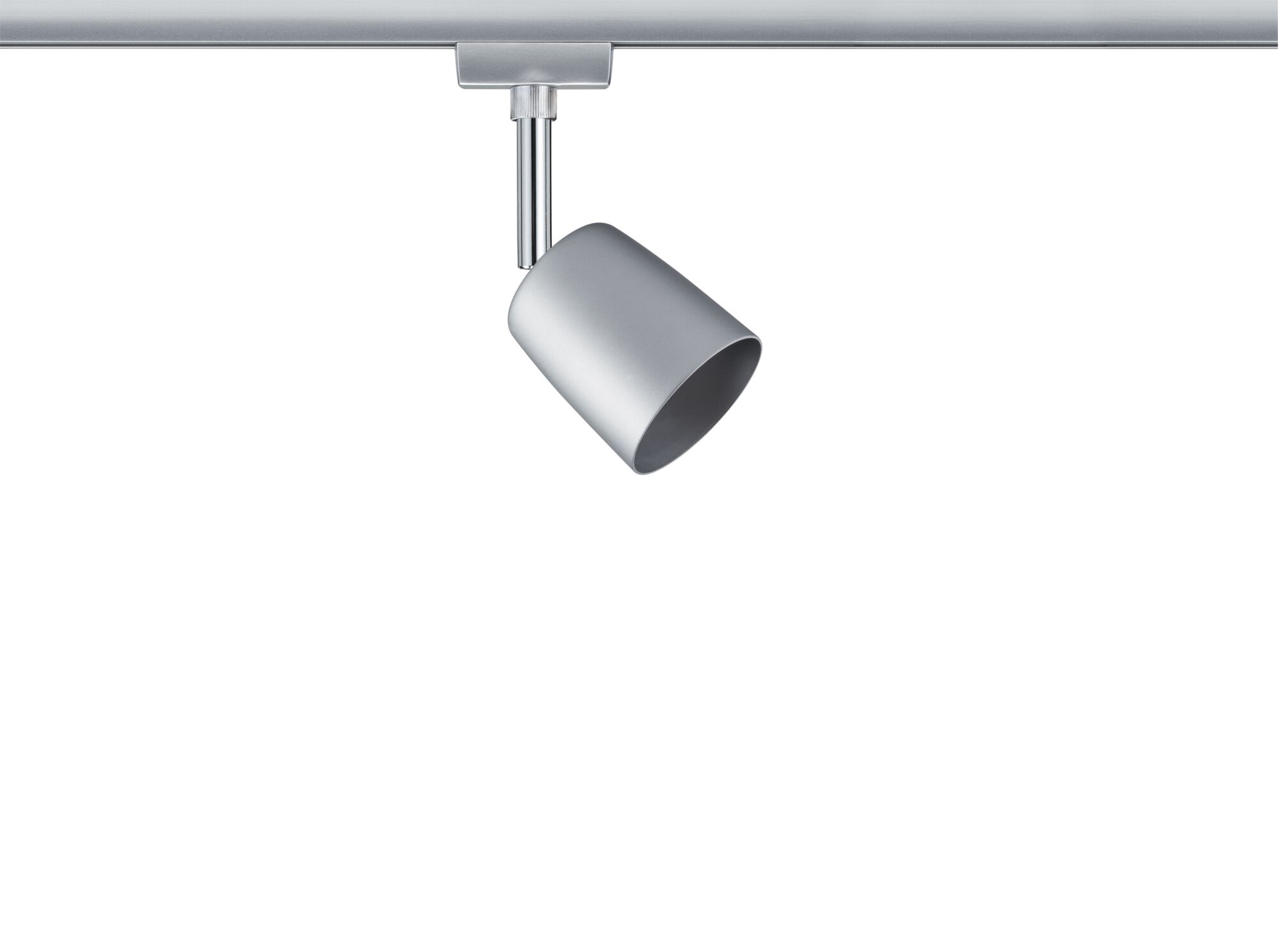 Spot moderne en aluminium argenté sur rail pour éclairage LED intérieur flexible