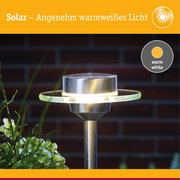 Solar LED Gartenstrahler Ufo IP44 3000K Edelstahl/Klar