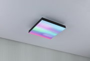 Plafonnier carré avec cadre noir et LED multicolore pour un éclairage intérieur moderne