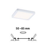 Weißes quadratisches LED-Deckenpanel mit einstellbarem Abstand von 50 bis 85 mm für moderne Raumbeleuchtung