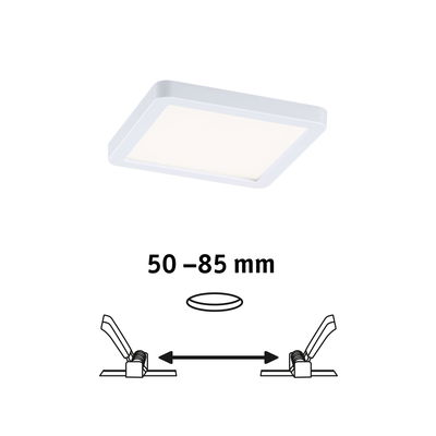Weißes quadratisches LED-Deckenpanel mit einstellbarem Abstand von 50 bis 85 mm für moderne Raumbeleuchtung