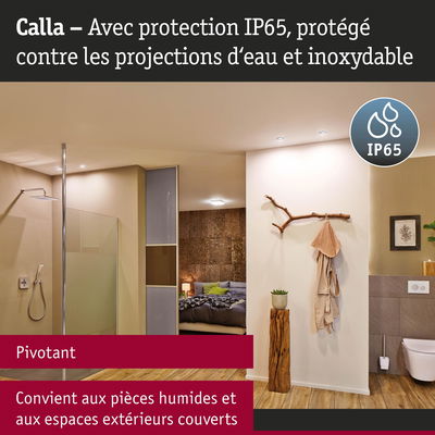 Éclairage de salle de bain moderne avec protection IP65, inoxydable, pivotant, résistant à l'humidité pour intérieur et extérieur couvert.