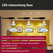 LED-inbouwlamp Base met witte GU10-lamp en zwarte kabel voor energiezuinige verlichting