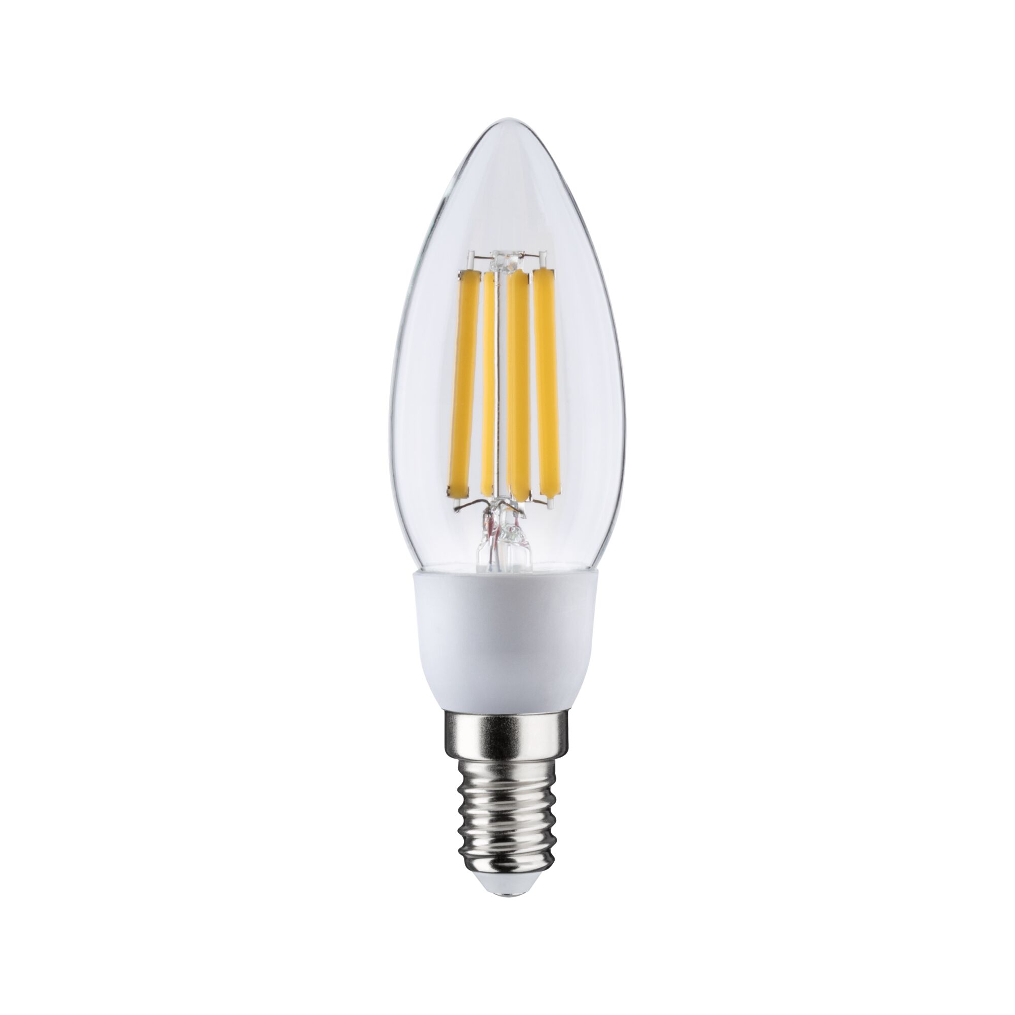 LED candle bulb with clear glass cover and E14 base for energy-efficient lighting