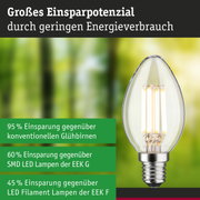 Energiesparlampe mit klarem Glas und E14-Sockel zeigt hohes Einsparpotenzial bei Stromverbrauch