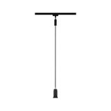 Sort LED-pendellampe i metal med slankt design til moderne indendørsbelysning