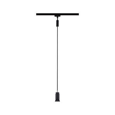 Sort LED-pendellampe i metal med slankt design til moderne indendørsbelysning