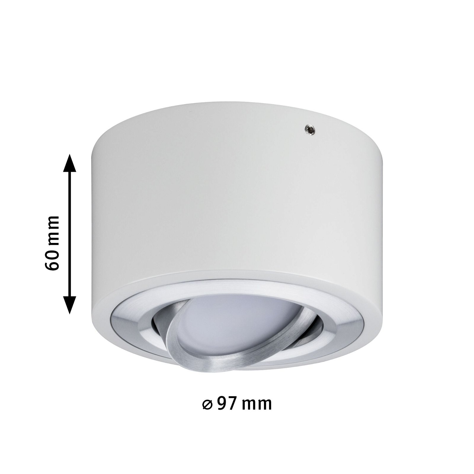 LED Ceiling luminaire 3-Step-Dim Argun 3000K 280lm 230V 4,8W dimmable White/Brushed aluminium