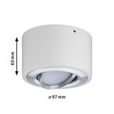 Spot de plafond rond blanc en métal de 97 mm de diamètre et 60 mm de hauteur pour éclairage moderne