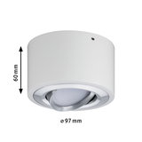 Rund hvid metal loftspot med 97 mm diameter og 60 mm højde til moderne belysning