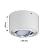 Round white metal ceiling spotlight 97 mm diameter and 60 mm height for modern lighting solutions