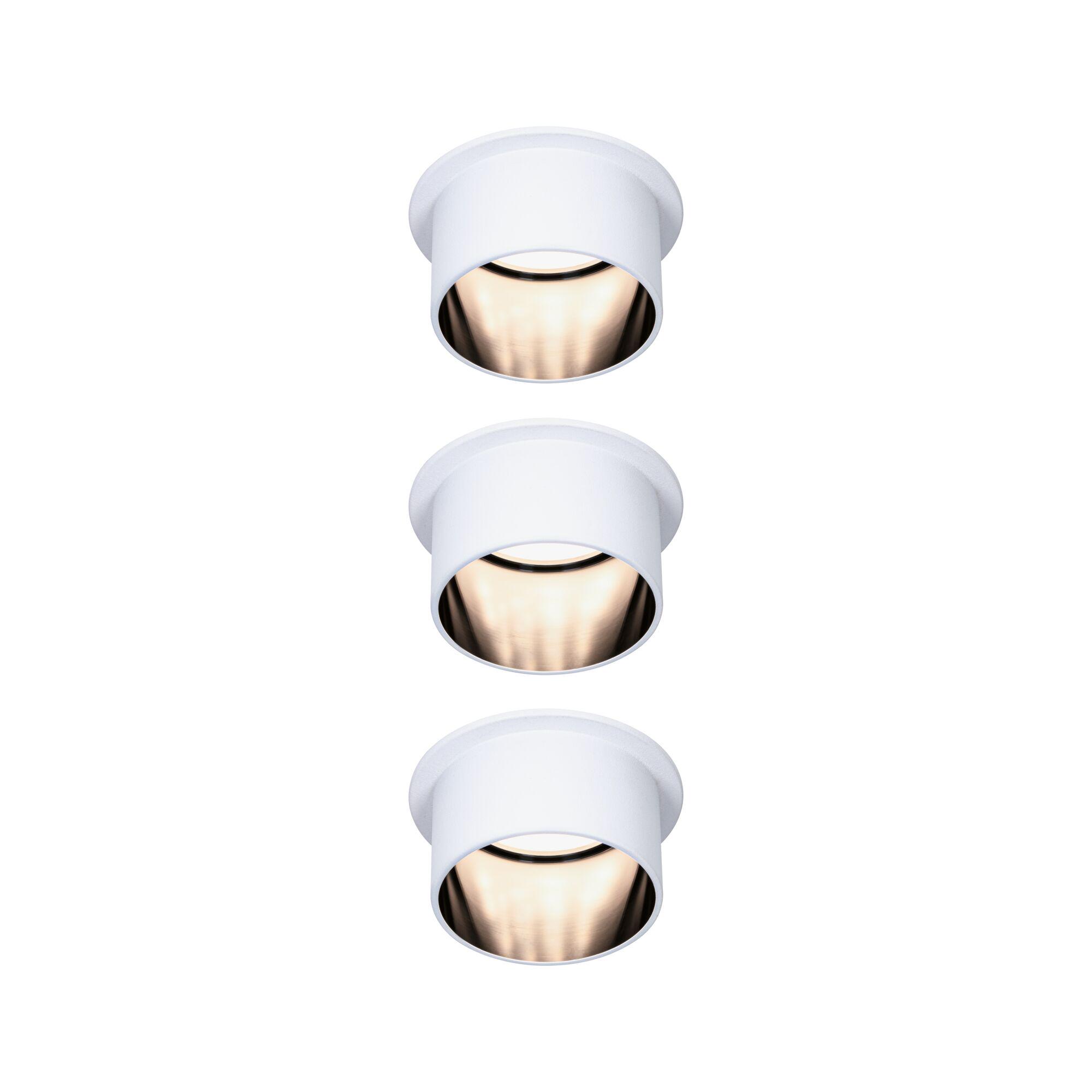 White metal recessed spotlight with warm LED light for modern indoor lighting solutions