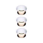 White metal recessed spotlight with warm LED light for modern indoor lighting solutions