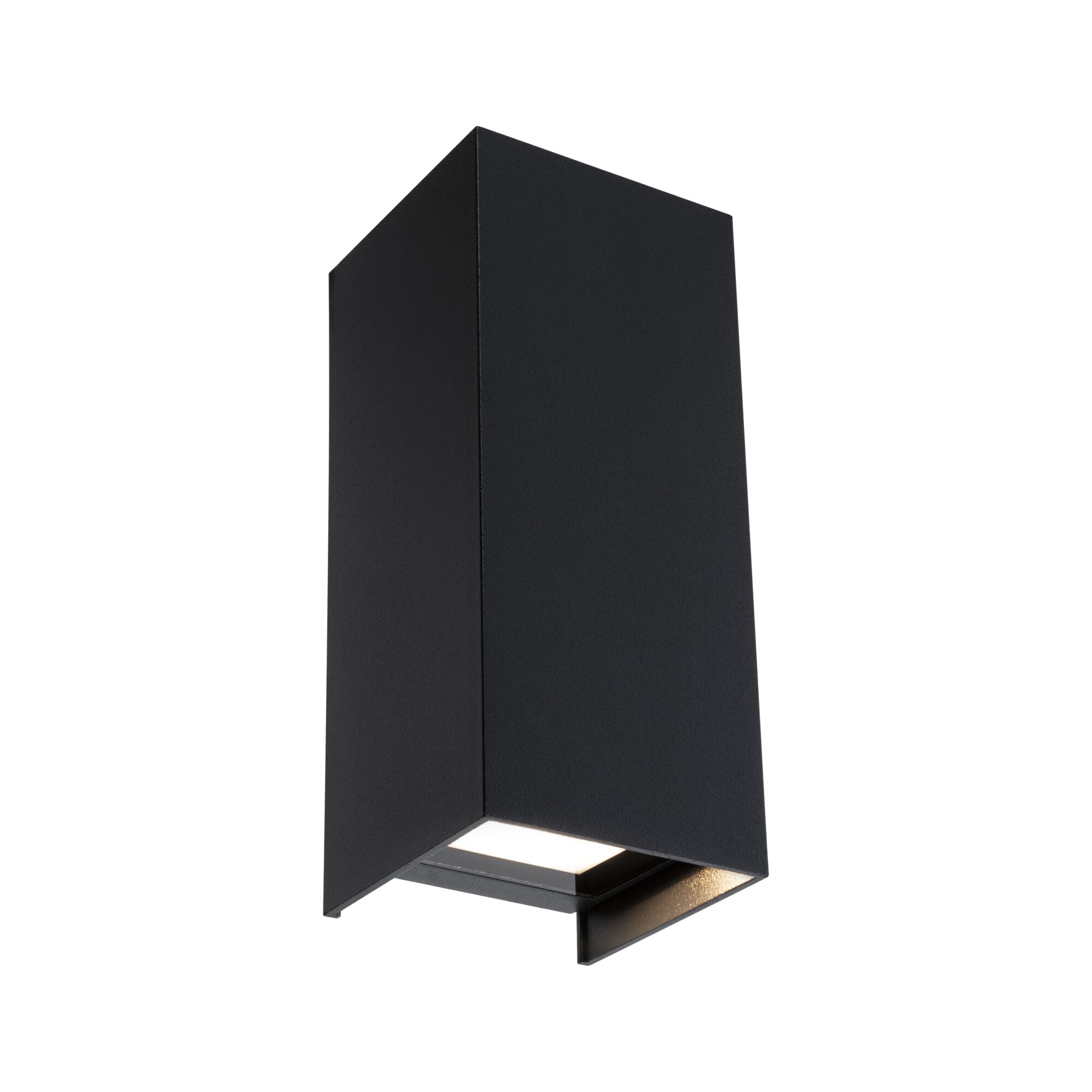 LED-wandlamp Flame IP44 hoekig 65x155mm 3000K 2x2,8W 2x290lm 230V 105° Antraciet Aluminium Zwarte rechthoekige buitenwandlamp van metaal met naar beneden gericht licht voor moderne gevelverlichting