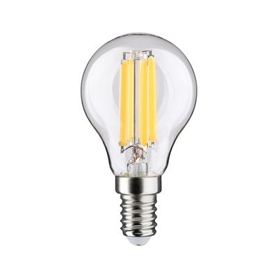 Petite ampoule LED avec verre transparent et filaments blanc chaud, source lumineuse économique