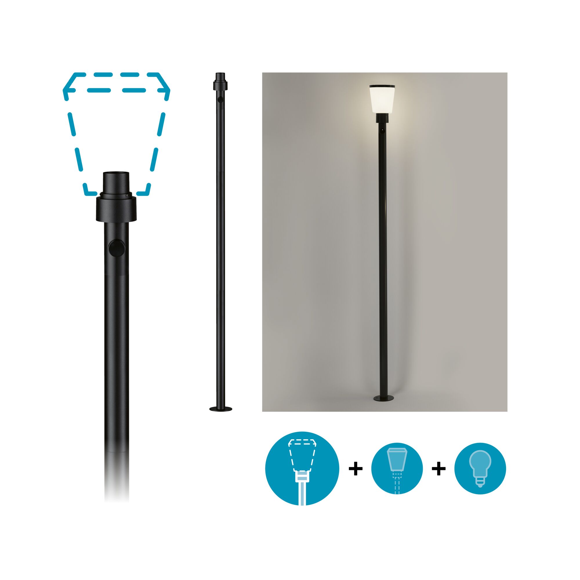 ModuShine Bollard High IP44 1900mm elongated Anthracite
