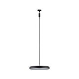 Suspension LED noire avec diffuseur rond en plastique pour éclairage intérieur moderne