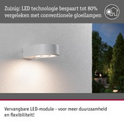 Grijze LED-buitenwandlamp met energiebesparende technologie en vervangbare LED-module voor flexibiliteit
