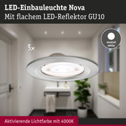 LED-Einbauleuchte Nova mit flachem GU10 Reflektor in neutralweiß für moderne Raumbeleuchtung