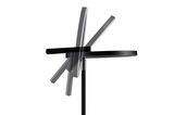 Black LED floor lamp with adjustable round metal head for modern living room lighting