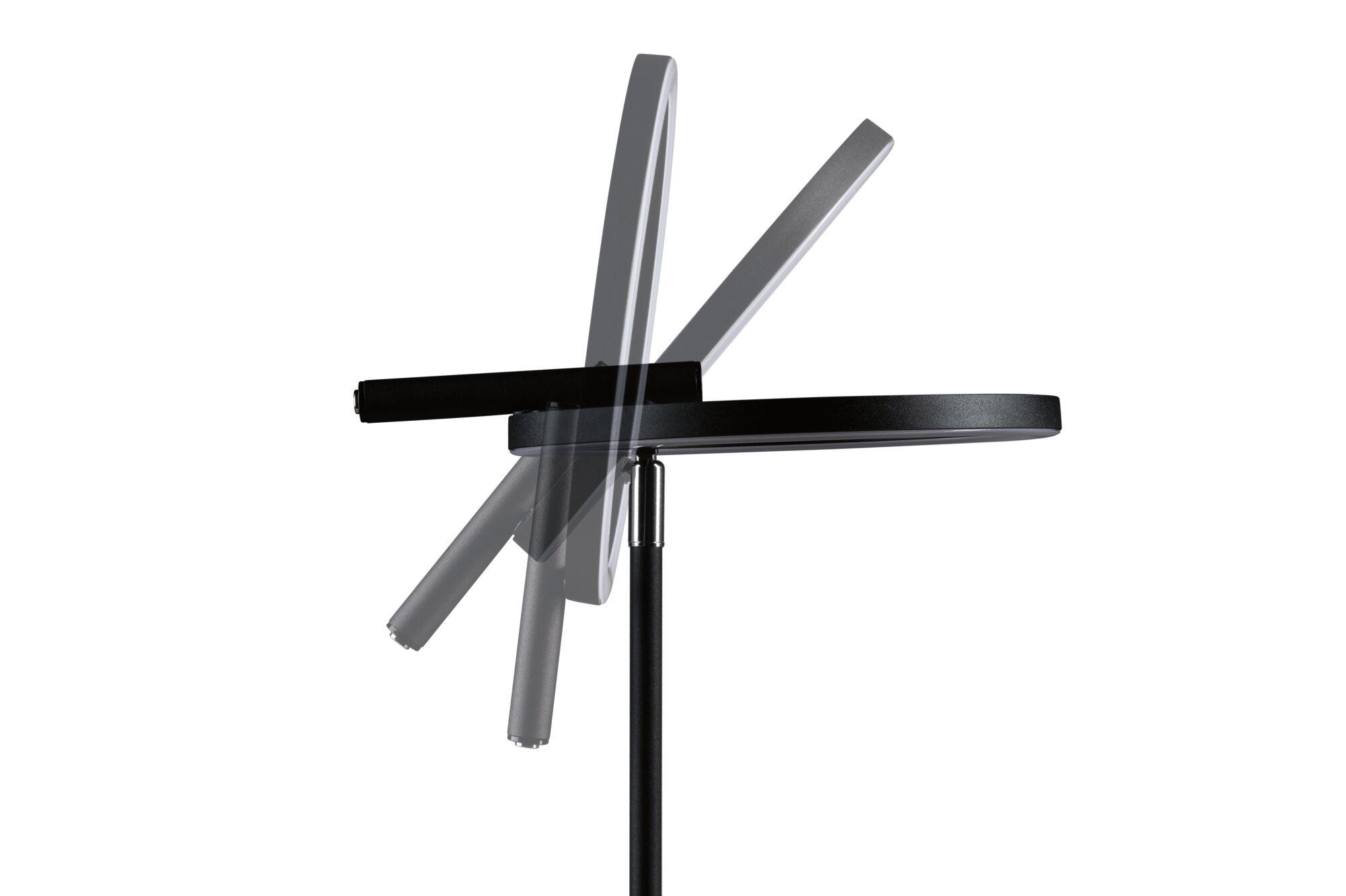 Black LED floor lamp with adjustable metal head for modern home lighting