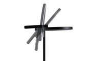 Schwarze LED-Stehleuchte mit verstellbarem Leuchtenkopf aus Metall für modernes Wohnambiente