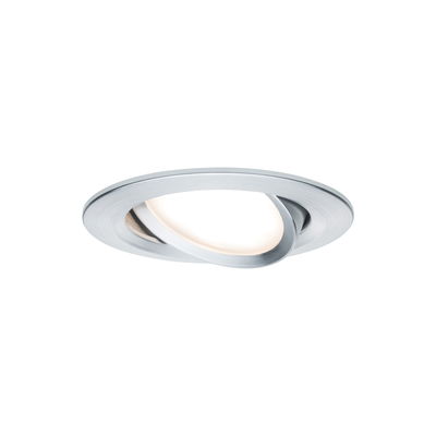 Ronde verstelbare inbouwspot van geborsteld zilverkleurig aluminium voor moderne LED-verlichting