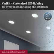 VariFit recessed LED lights with IP44 splash and rust protection ideal for bathroom lighting
