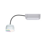 Weißer LED-Einbaustrahler mit schwarzem Kabel und Treibergehäuse, energiesparende Beleuchtungslösung