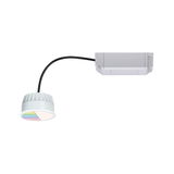 White LED recessed spotlight with black cable and driver housing, energy-efficient lighting solution