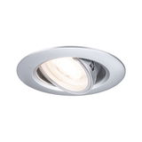 Rund einstellbarer Einbaustrahler aus silbernem Metall mit LED-Licht für moderne Raumbeleuchtung