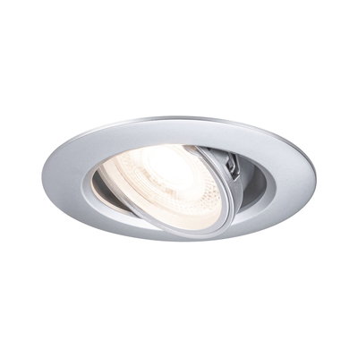 Ronde verstelbare inbouwspot van zilverkleurig metaal met LED-licht voor moderne verlichting