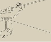 Dessin technique d’une suspension de câble beige avec éléments de fixation pour systèmes d’éclairage