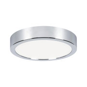 Plafonnier rond en chrome avec diffuseur blanc pour éclairage LED moderne
