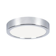 Runde Deckenleuchte aus Chrom mit weißem Diffusor für modernes LED-Licht