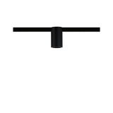 Black metal LED ceiling spotlight on track system for modern indoor lighting