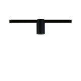 Black metal LED ceiling spotlight on track system for modern indoor lighting