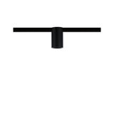 Black metal LED ceiling spotlight on track system for modern indoor lighting