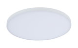 Round white LED ceiling light with matte plastic frame for energy-efficient room lighting