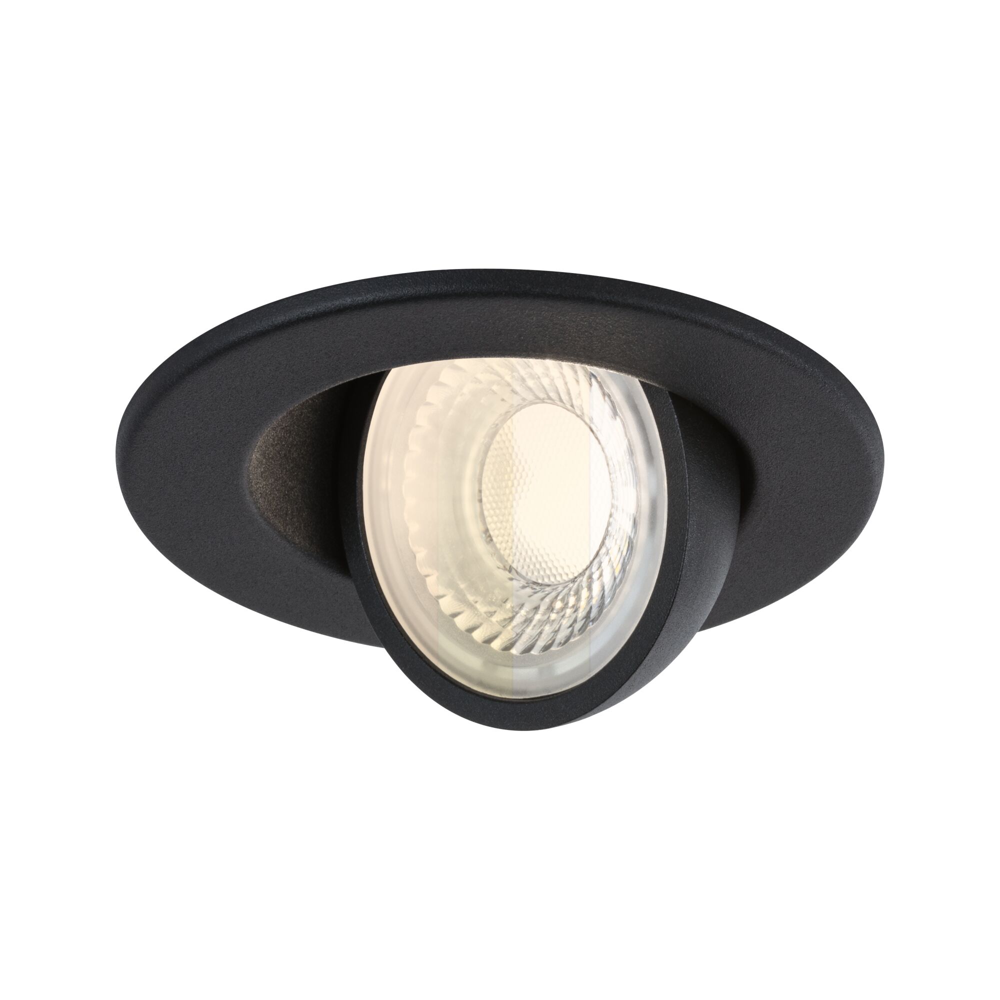 LED Einbauleuchte Zina IP65 5W / 8W 685lm / 0lm 230V dimmbar White Select Schwarz matt Schwarzer LED-Einbaustrahler mit runder Linse und mattem Gehäuse für moderne Innenbeleuchtung