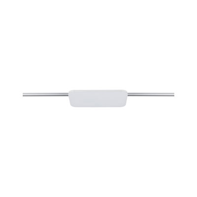 Witte kunststof LED-connector met zilveren metalen staaf voor railsystemen