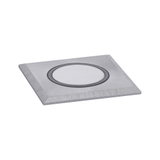 Quadratischer Einbaustrahler aus gebürstetem Aluminium in Silber für moderne LED-Beleuchtung