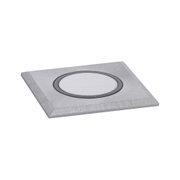 Square recessed spotlight made of brushed silver aluminium with LED light source